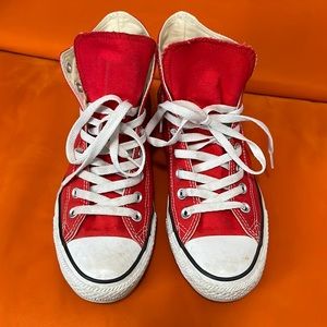 Red high top converse W9 M7